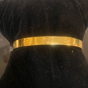 Gold Screw Bangle Bracelet